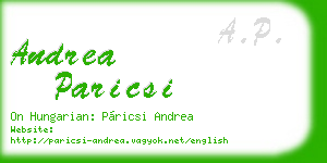 andrea paricsi business card